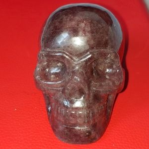 Solid Strawberry Quartz Skull